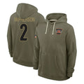Kooe C.Bengals #2 Evan McPherson Player Olive Salute to Service Pullover Hoodies Limited Stitched Jerseys