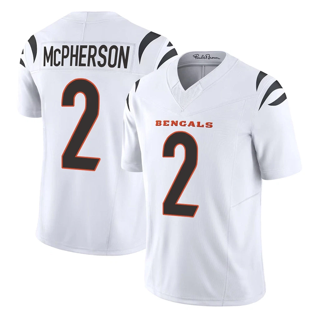 Kooe C.Bengals #2 Evan McPherson Player White Vapor F.U.S.E. Limited Home Game Stitched Jerseys
