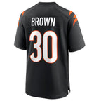 Kooe C.Bengals #30 Chase Brown Black Team Game Jersey American Stitched Jersey