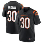 Kooe C.Bengals #30 Chase Brown Black Team Game Jersey American Stitched Jerseys
