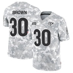 Kooe C.Bengals #30 Chase Brown Player Arctic Camo Salute to Service Limited Stitched Jerseys