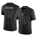 Kooe C.Bengals #30 Chase Brown Player Black Reflective Limited Game Stitched Jerseys
