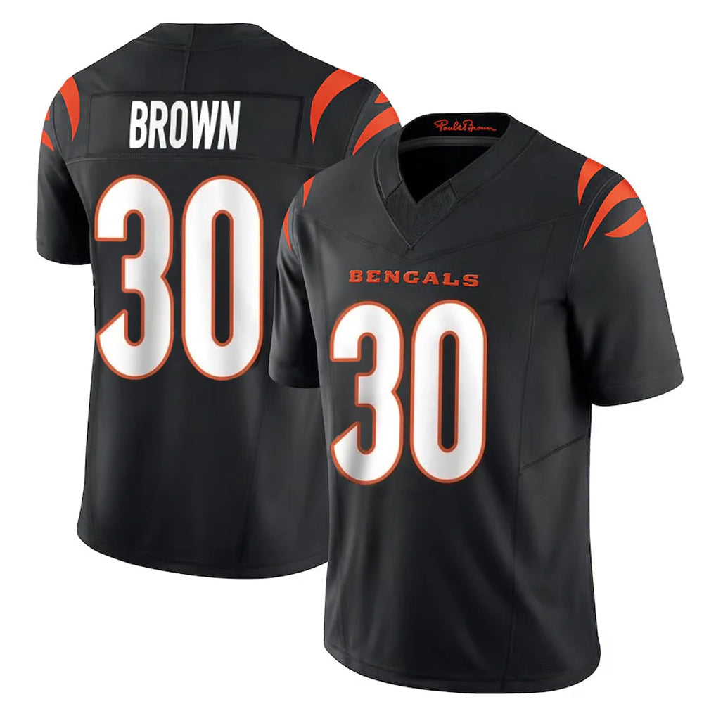 Kooe C.Bengals #30 Chase Brown Player Black Vapor F.U.S.E. Limited Home Game Stitched Jerseys