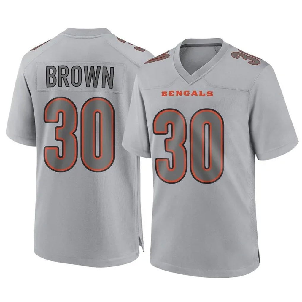 Kooe C.Bengals #30 Chase Brown Player Gray Atmosphere Fashion Game Stitched Jerseys