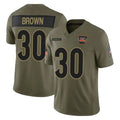 Kooe C.Bengals #30 Chase Brown Player Olive Salute to Service Limited Home Game Stitched Jerseys