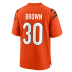 Kooe C.Bengals #30 Chase Brown Player Orange Home Game Stitched Jerseys