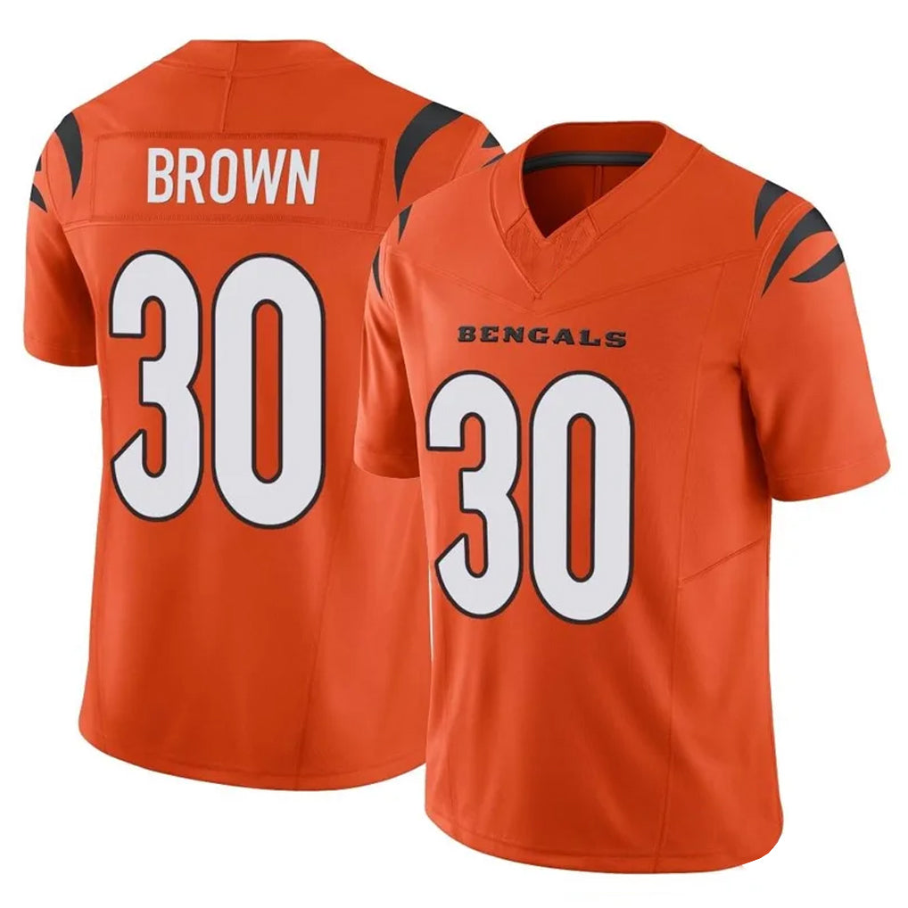 Kooe C.Bengals #30 Chase Brown Player Orange Vapor F.U.S.E. Limited Home Game Stitched Jerseys
