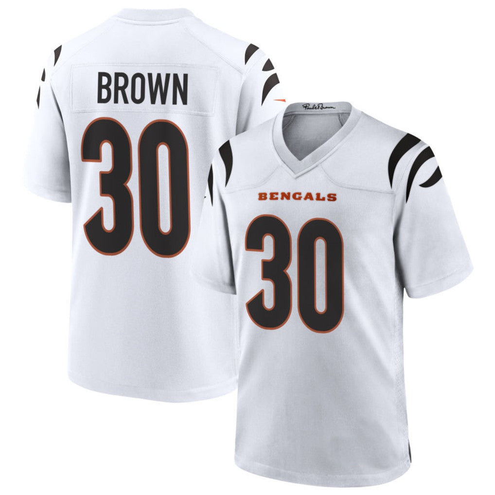 Kooe C.Bengals #30 Chase Brown Player White Home Game Stitched Jerseys
