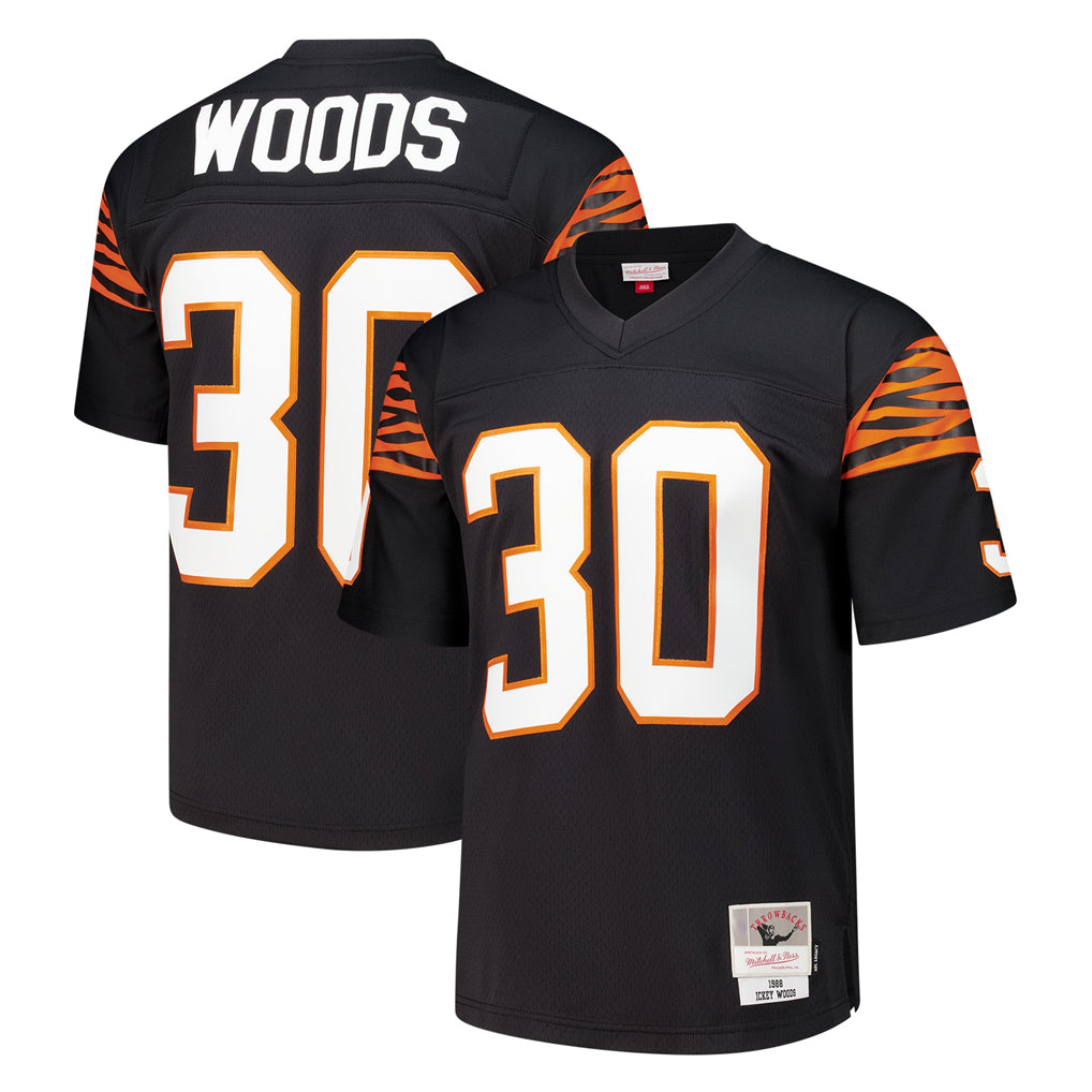 Kooe C.Bengals #30 Ickey Woods Player Black Mitchell & Ness 1988 Legacy Replica Stitched Jerseys