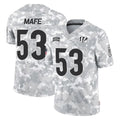 Kooe C.Bengals #53 Boye Mafe Player Arctic Camo Salute to Service Limited Stitched Jerseys