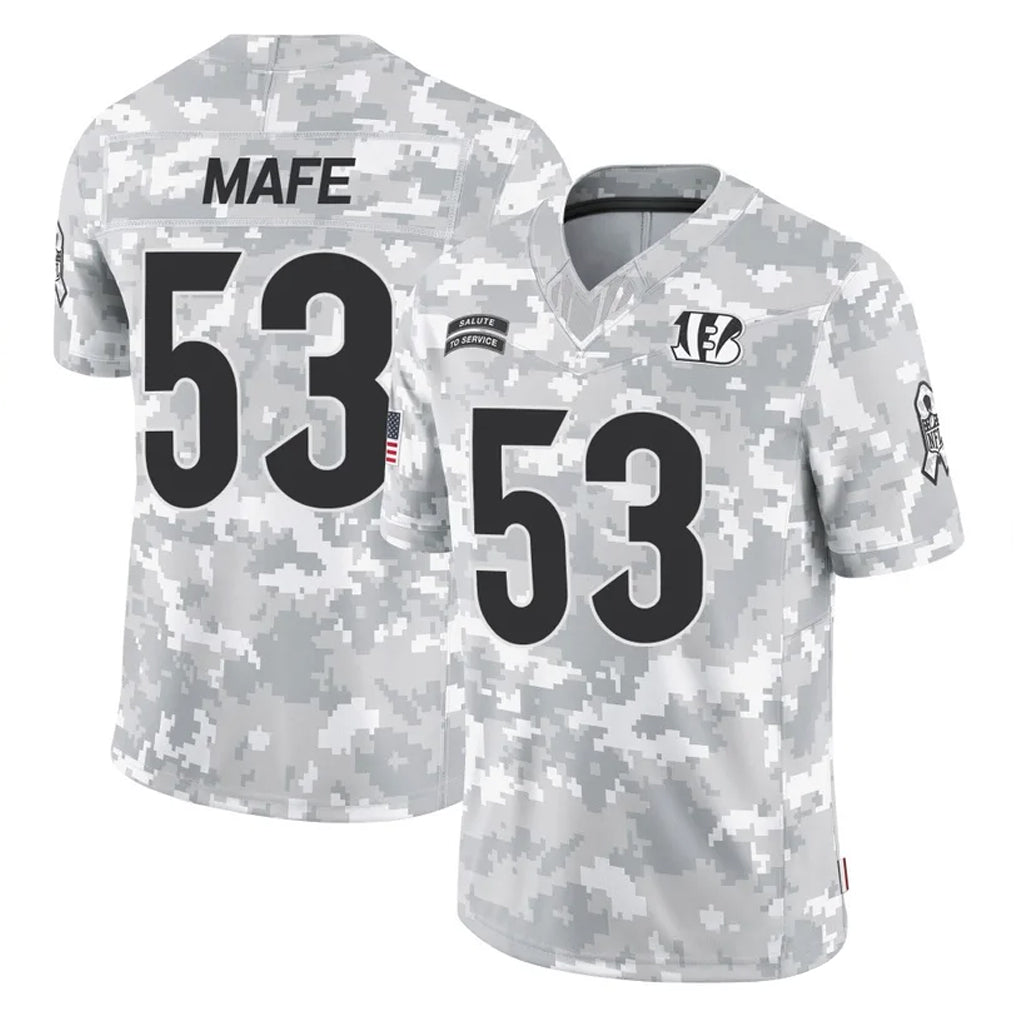 Kooe C.Bengals #53 Boye Mafe Player Arctic Camo Salute to Service Limited Stitched Jerseys