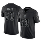 Kooe C.Bengals #53 Boye Mafe Player Black Reflective Limited Game Stitched Jerseys