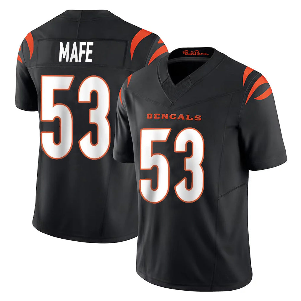 Kooe C.Bengals #53 Boye Mafe Player Black Vapor F.U.S.E. Limited Home Game Stitched Jerseys