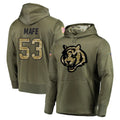 Kooe C.Bengals #53 Boye Mafe Player Olive Salute to Service Pullover Hoodies Home Game Stitched Jerseys