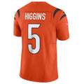 Kooe C.Bengals #5 Tee Higgins Orange Vapor Untouchable Limited Jersey American Stitched Jerseys