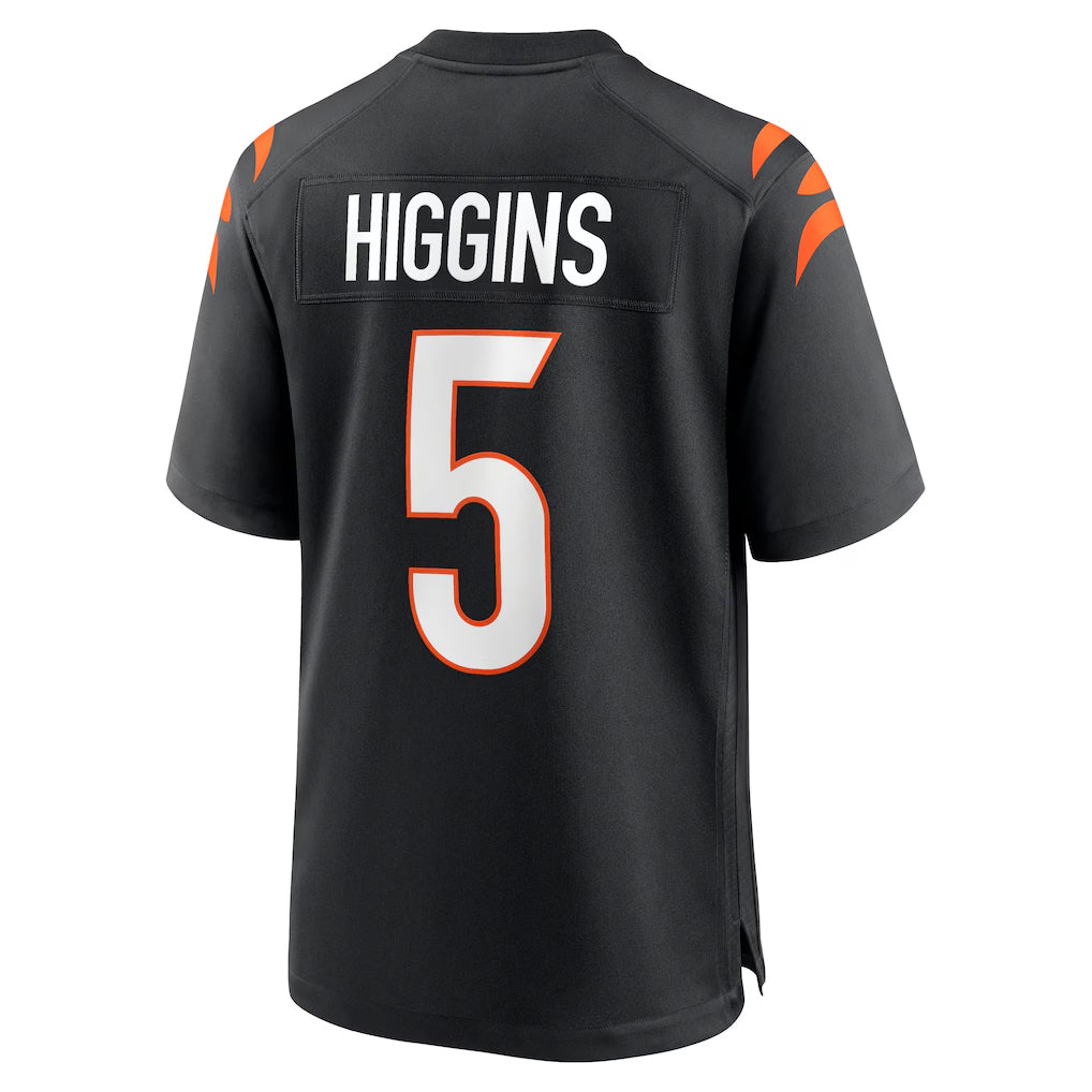 Kooe C.Bengals #5 Tee Higgins Player Black Home Game Stitched Jerseys
