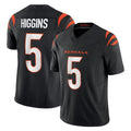 Kooe C.Bengals #5 Tee Higgins Player Black Vapor F.U.S.E. Limited Home Game Stitched Jerseys
