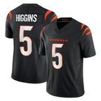 Kooe C.Bengals #5 Tee Higgins Player Black Vapor F.U.S.E. Limited Home Game Stitched Jerseys