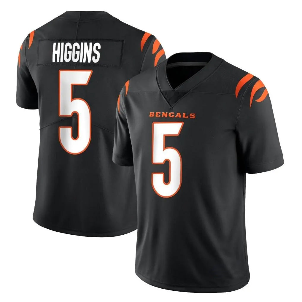 Kooe C.Bengals #5 Tee Higgins Player Black Vapor Untouchable Limited Home Game Stitched Jerseys