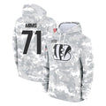 Kooe C.Bengals #71 Amarius Mims Player Arctic Camo Salute to Service Pullover Hoodie Limited Stitched Jerseys