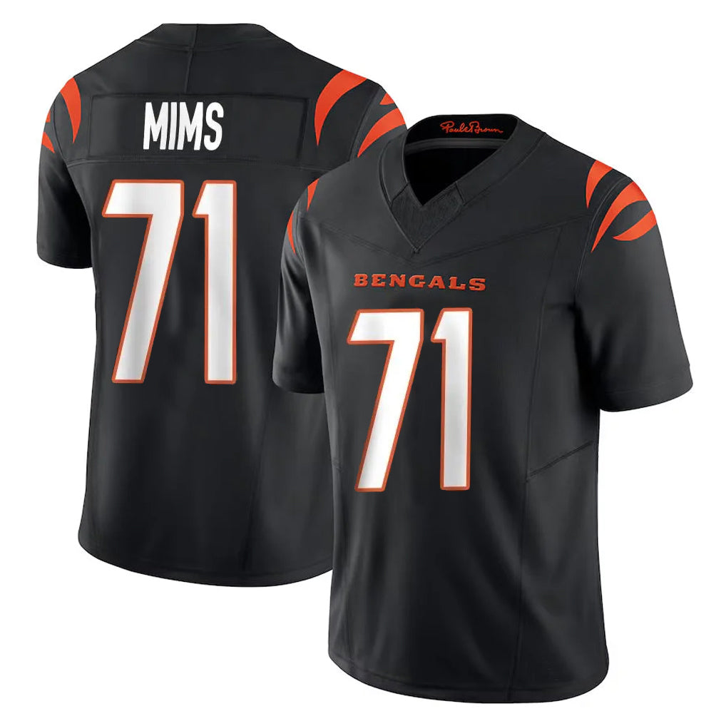 Kooe C.Bengals #71 Amarius Mims Player Black Vapor F.U.S.E. Limited Home Game Stitched Jerseys