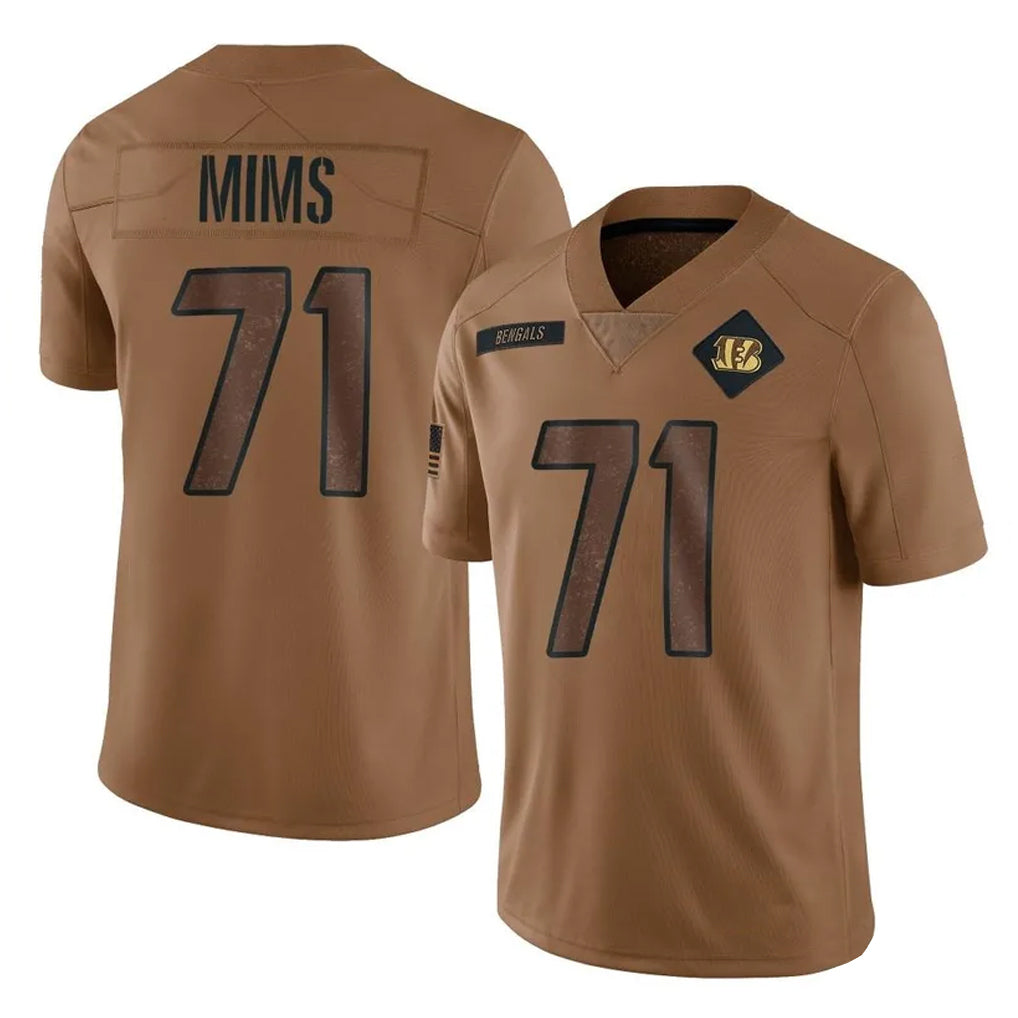 Kooe C.Bengals #71 Amarius Mims Player Brown Salute to Service Limited Stitched Jerseys