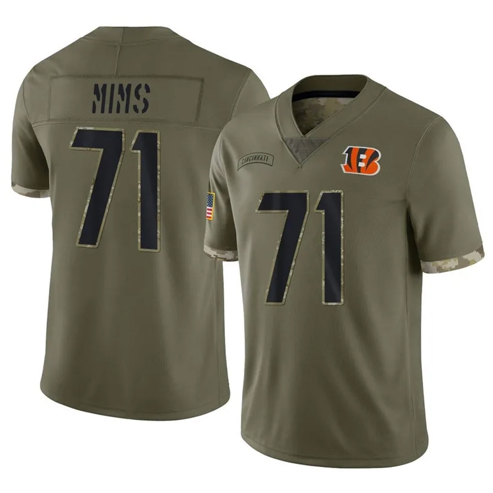 Kooe C.Bengals #71 Amarius Mims Player Olive Salute to Service Limited Game Stitched Jerseys