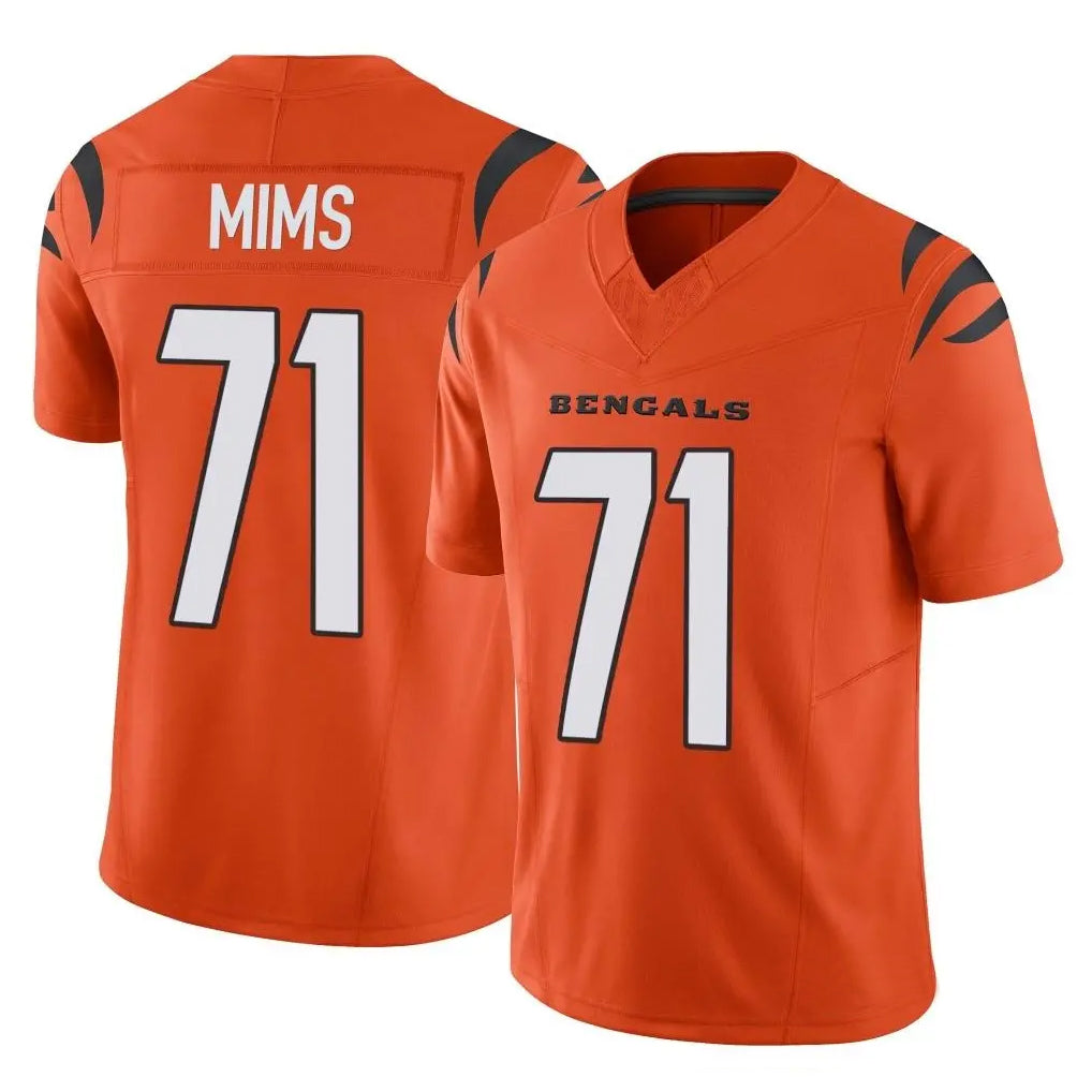 Kooe C.Bengals #71 Amarius Mims Player Orange Vapor F.U.S.E. Limited Home Game Stitched Jerseys