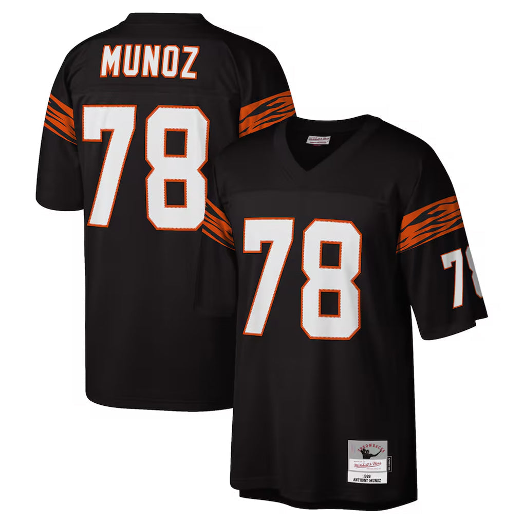 Kooe C.Bengals #78 Anthony Mu?oz Player Black Mitchell & Ness Legacy Replica Stitched Jerseys