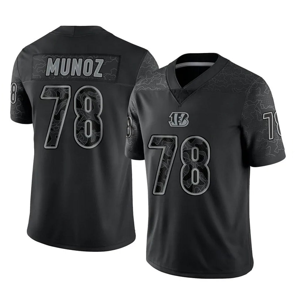 Kooe C.Bengals #78 Anthony Munoz Player Black Reflective Limited Game Stitched Jerseys