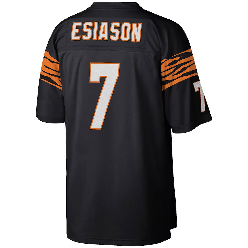 Kooe C.Bengals #7 Boomer Esiason Mitchell & Ness Black Legacy Replica Stitched Jerseys