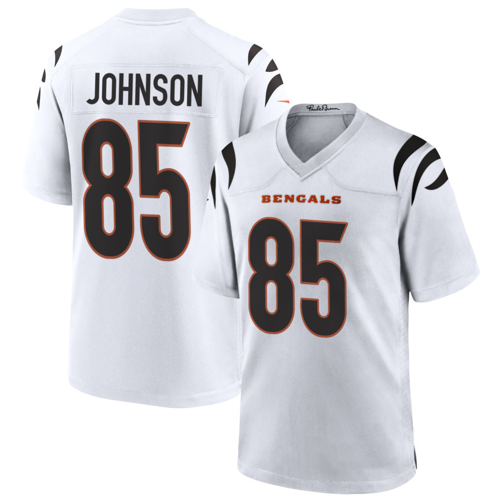 Kooe C.Bengals #85 Chad Johnson Player White Home Game Stitched Jerseys