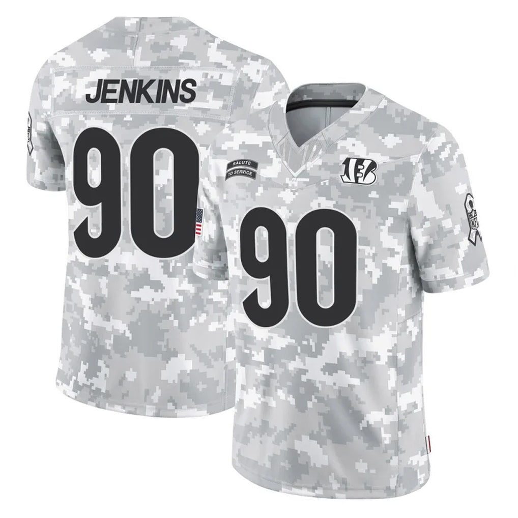 Kooe C.Bengals #90 Kris Jenkins Jr Player Arctic Camo Salute to Service Limited Stitched Jerseys