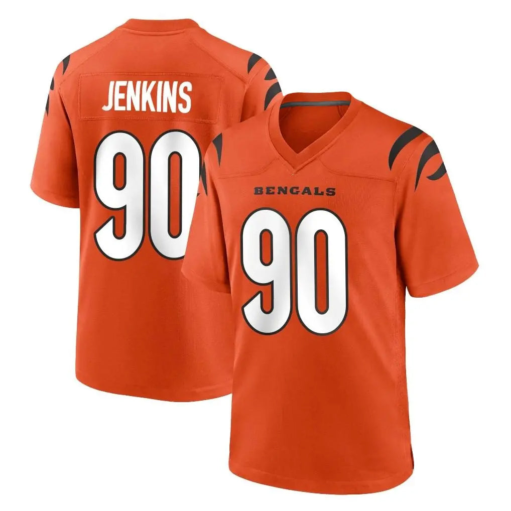 Kooe C.Bengals #90 Kris Jenkins Jr Player Orange Home Game Stitched Jerseys