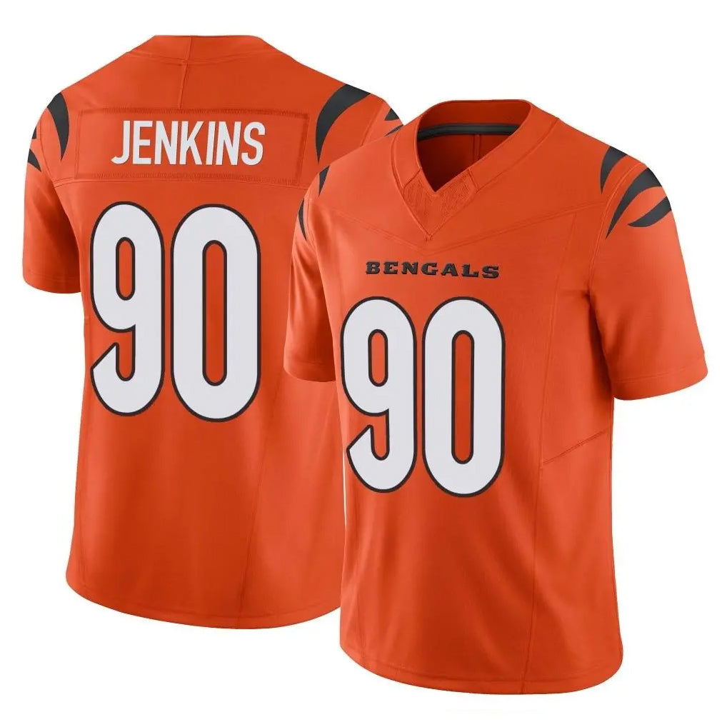 Kooe C.Bengals #90 Kris Jenkins Jr Player Orange Vapor F.U.S.E. Limited Home Game Stitched Jerseys