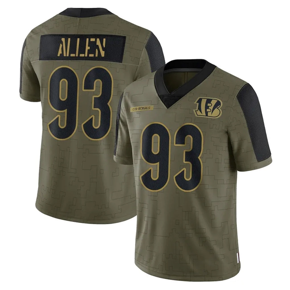 Kooe C.Bengals #93 Jonathan Allen Player Olive Salute to Service Game Stitched Jerseys