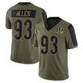 Kooe C.Bengals #93 Jonathan Allen Player Olive Salute to Service Game Stitched Jerseys