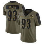 Kooe C.Bengals #93 Jonathan Allen Player Olive Salute to Service Game Stitched Jerseys