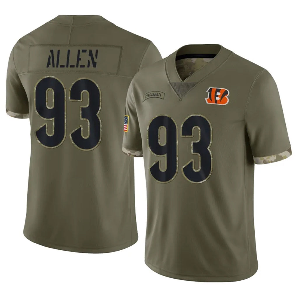 Kooe C.Bengals #93 Jonathan Allen Player Olive Salute to Service Limited Game Stitched Jerseys