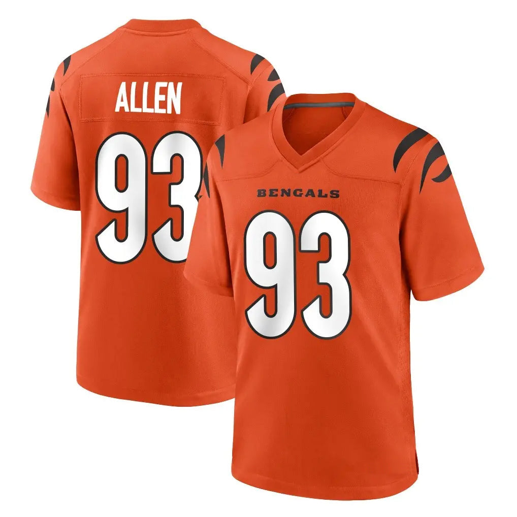Kooe C.Bengals #93 Jonathan Allen Player Orange Home Game Stitched Jerseys