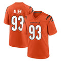 Kooe C.Bengals #93 Jonathan Allen Player Orange Home Game Stitched Jerseys