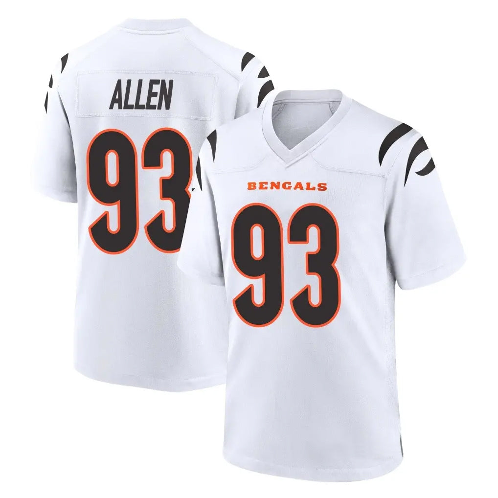 Kooe C.Bengals #93 Jonathan Allen Player White Home Game Stitched Jerseys