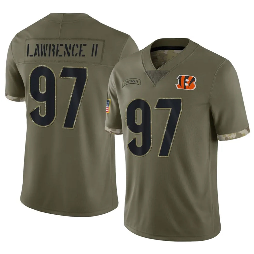 Kooe C.Bengals #97 Dexter Lawrence II Player Olive Salute to Service Limited Game Stitched Jerseys