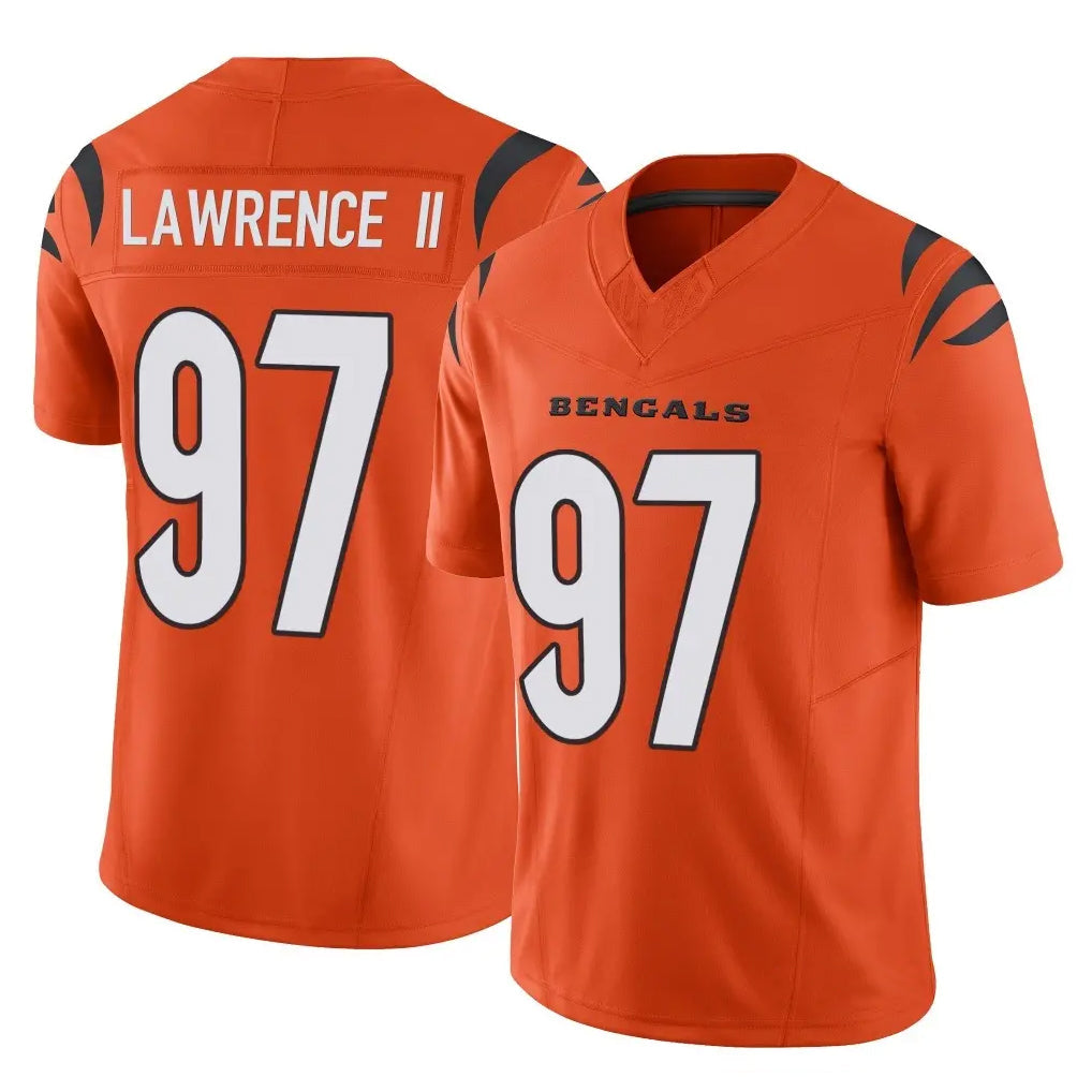 Kooe C.Bengals #97 Dexter Lawrence II Player Orange Vapor F.U.S.E. Limited Home Game Stitched Jerseys