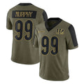 Kooe C.Bengals #99 Myles Murphy Player Olive Salute to Service Game Stitched Jerseys