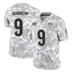 Kooe C.Bengals #9 Joe Burrow Player Arctic Camo Salute to Service Limited Stitched Jerseys