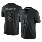 Kooe C.Bengals #9 Joe Burrow Player Black Reflective Limited Game Stitched Jerseys