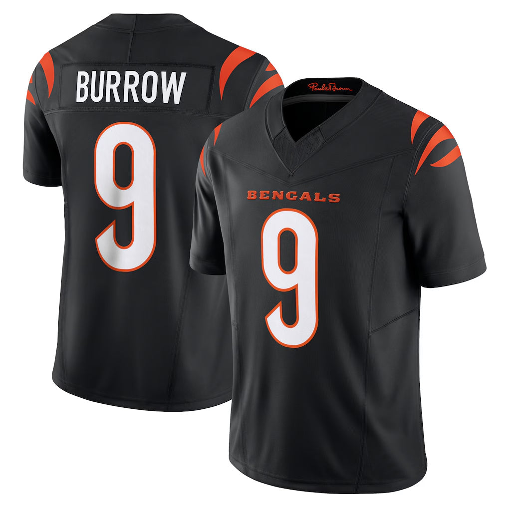 Kooe C.Bengals #9 Joe Burrow Player Black Vapor F.U.S.E. Limited Home Game Stitched Jerseys