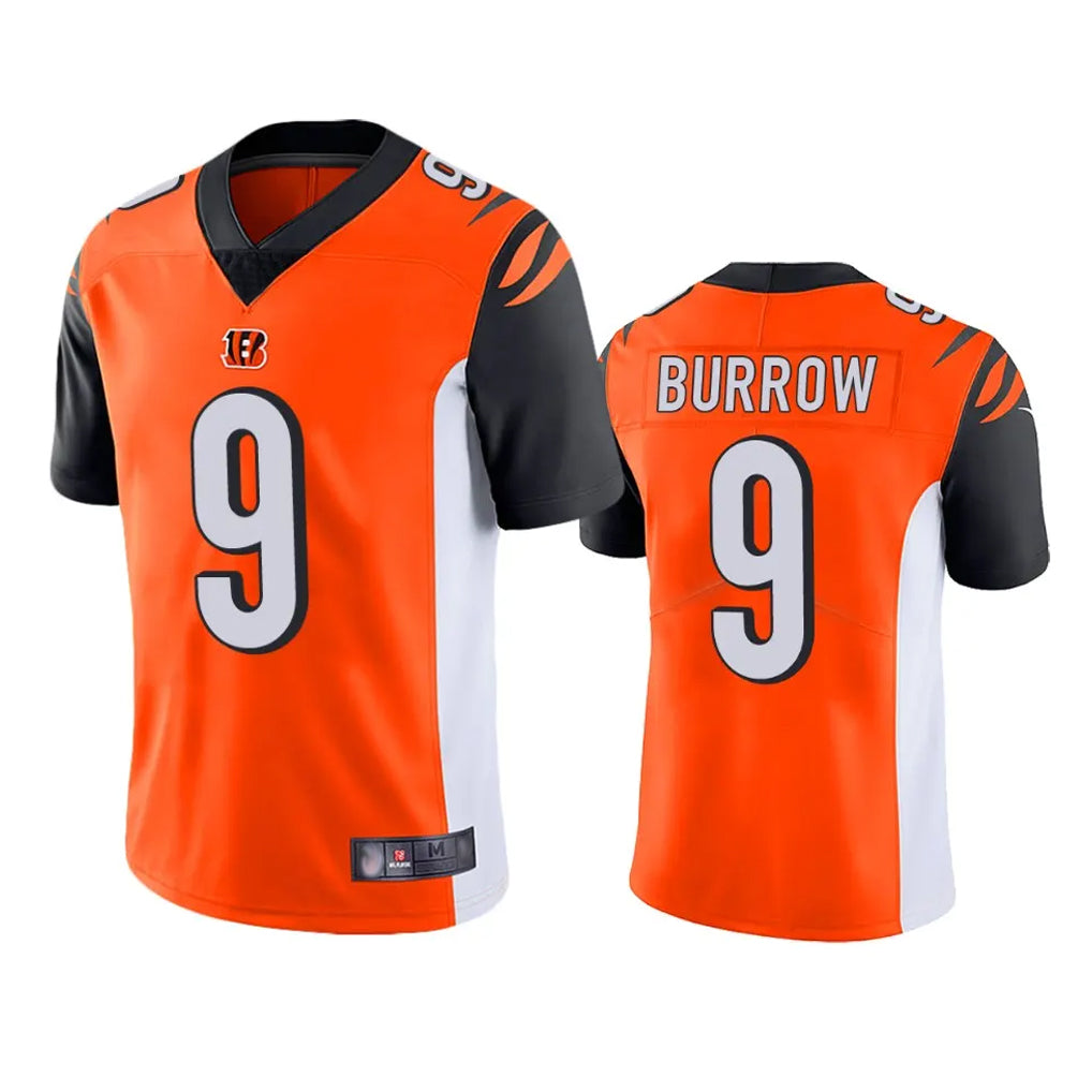 Kooe C.Bengals #9 Joe Burrow Player Orange Limited Home Game Stitched Jerseys