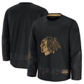 Kooe C.Blackhawks Black 2024 Military Appreciation Practice Jerseys